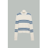 Col roulé en laine - Naturel / Bleu sarcelle - PRADA