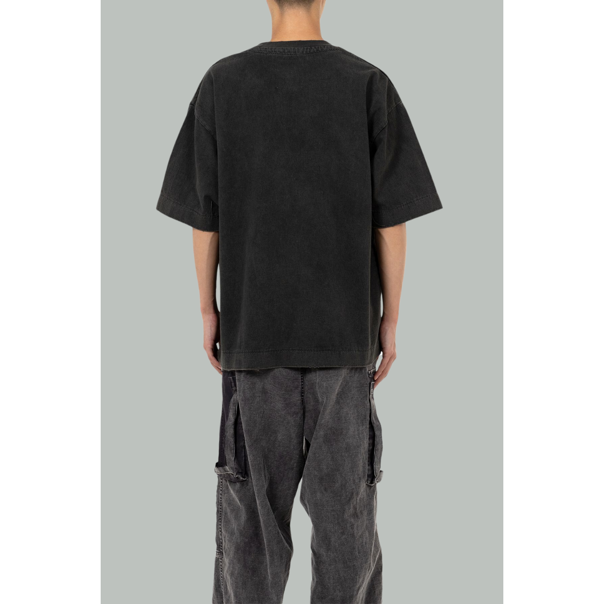 T-shirt Délavé Avec Usures - Noir -  MAISON MIHARA YASUHIRO