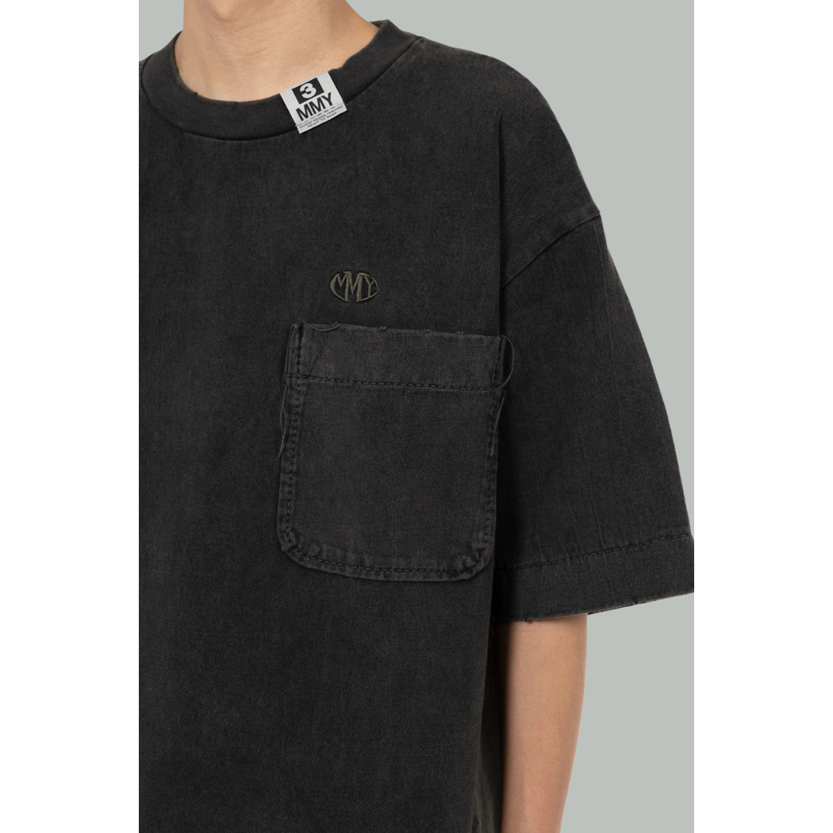T-shirt Délavé Avec Usures - Noir -  MAISON MIHARA YASUHIRO