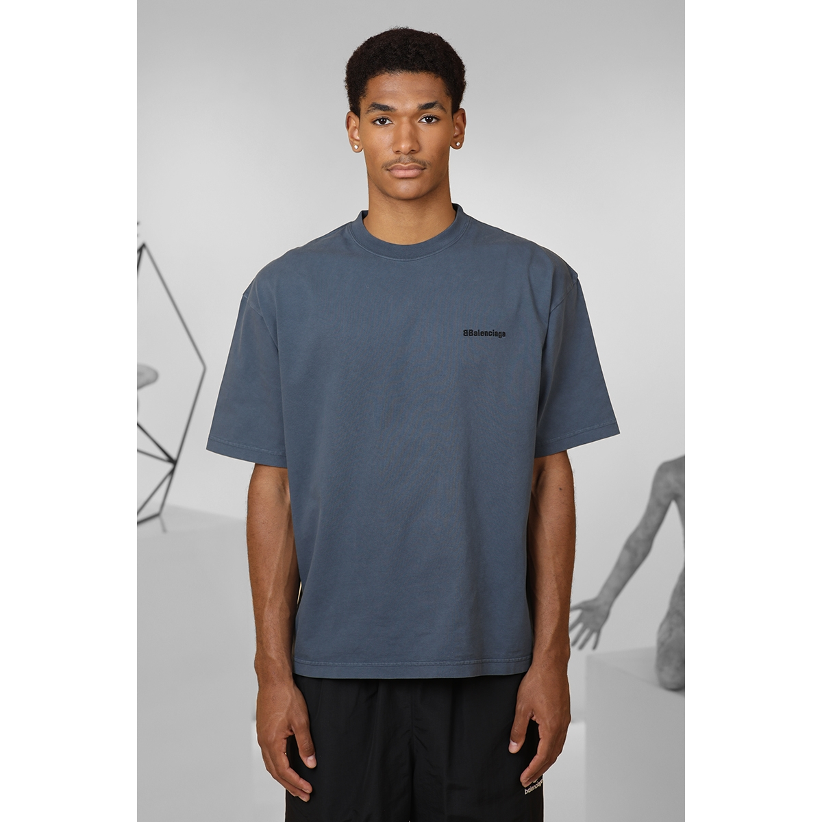 T-shirt Logo Bb Brodé - Bleu - BALENCIAGA