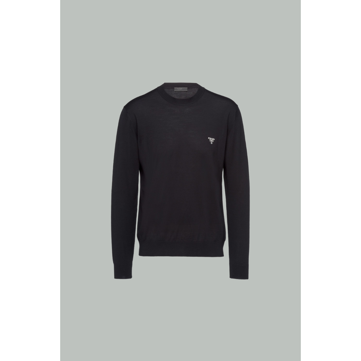 Pull à col rond en laine - Noir - PRADA