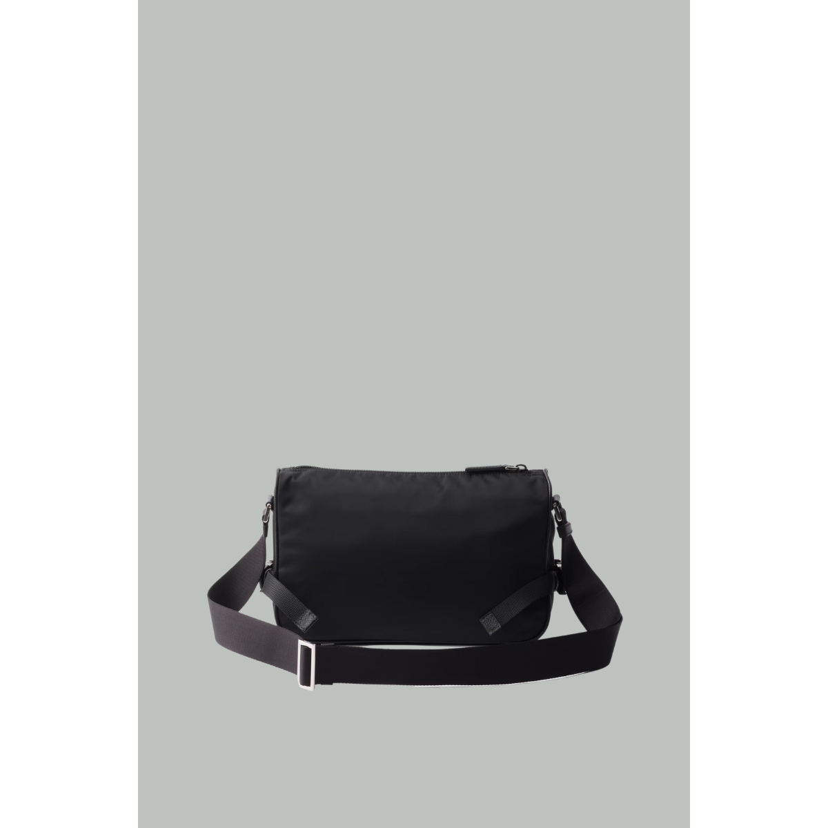 Medium shoulder bag in Re-Nylon and Saffiano leather - Black - PRADA