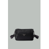 Sac de taille moyenne porté épaule en Re-Nylon et cuir Saffiano - Noir - PRADA