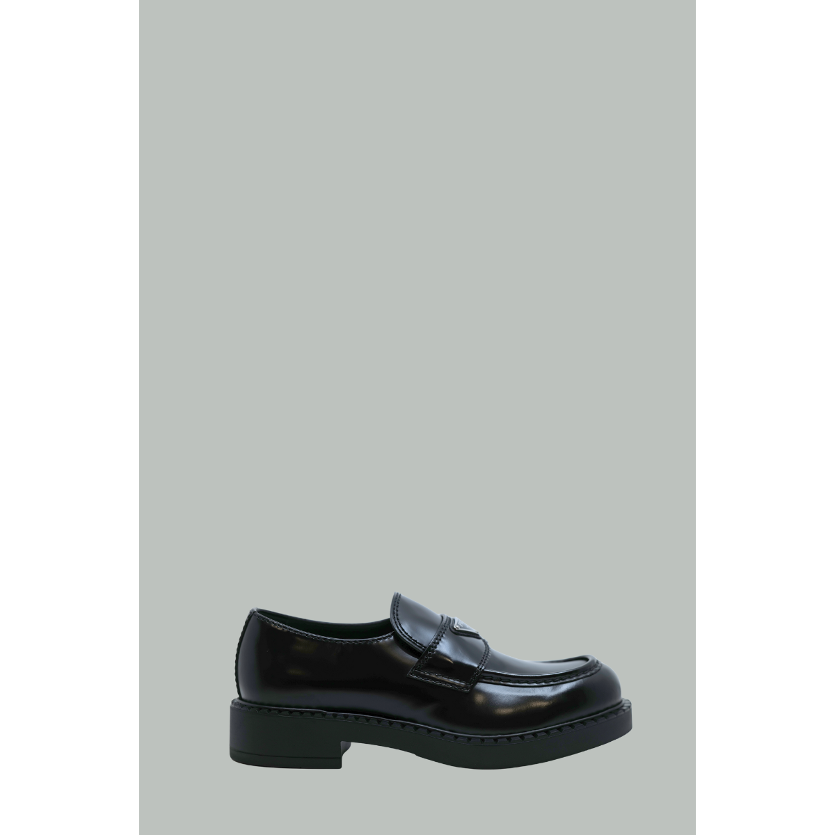 Chocolate brushed leather moccasins - Black - PRADA
