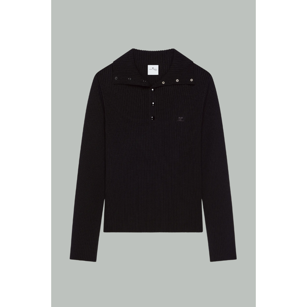 Polo En Laine - Noir - COURRÈGES