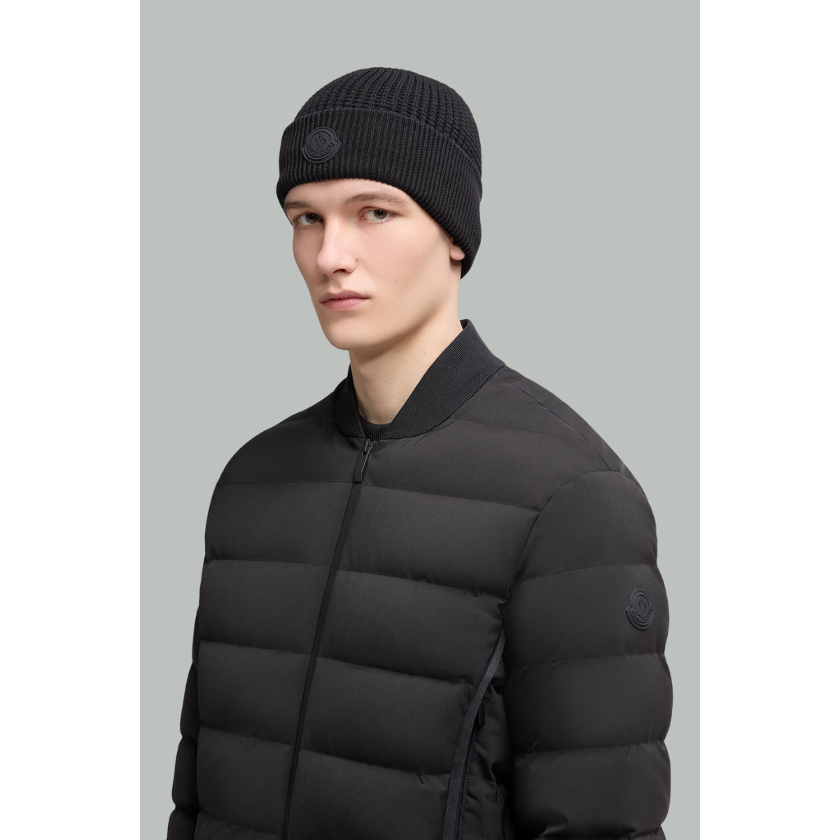 Logo Cotton Beanie - Black - MONCLER
