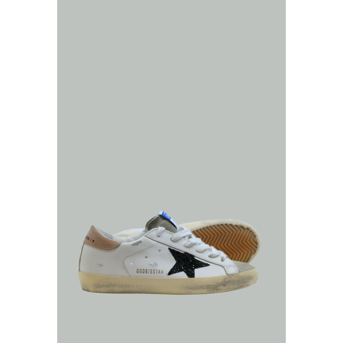 Super-Star Classic With List Femme - Blanc / Taupe / Noir - GOLDEN GOOSE