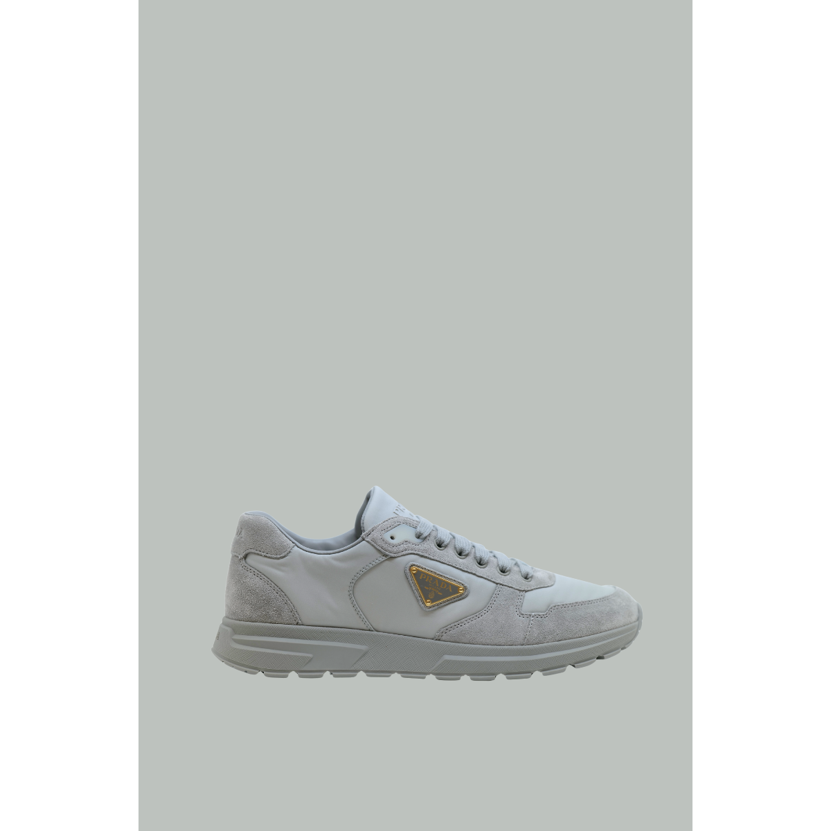 Prax 2.0 Sneakers in Re-Nylon and Suede Calfskin - Cloud Grey - PRADA