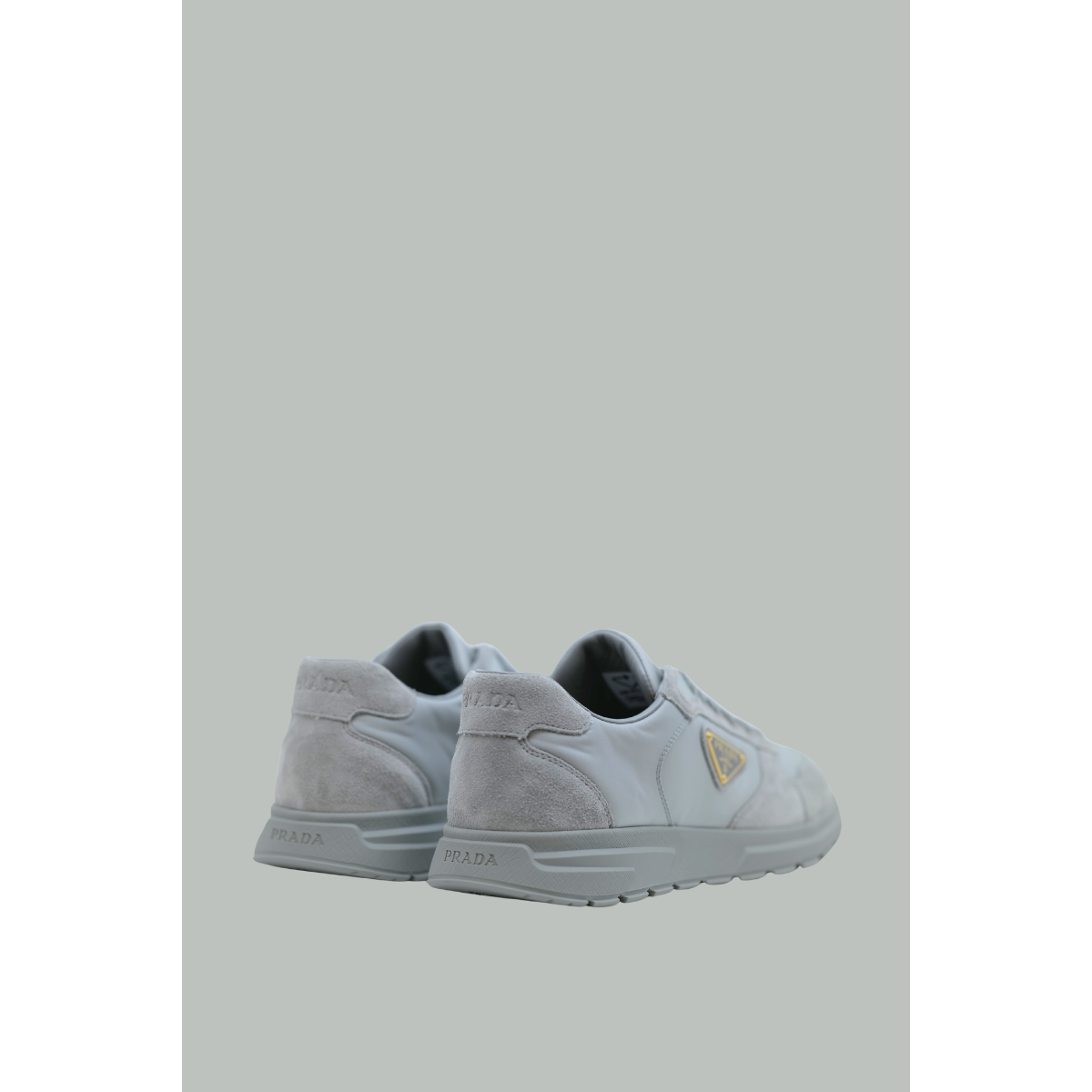 Prax 2.0 Sneakers in Re-Nylon and Suede Calfskin - Cloud Grey - PRADA