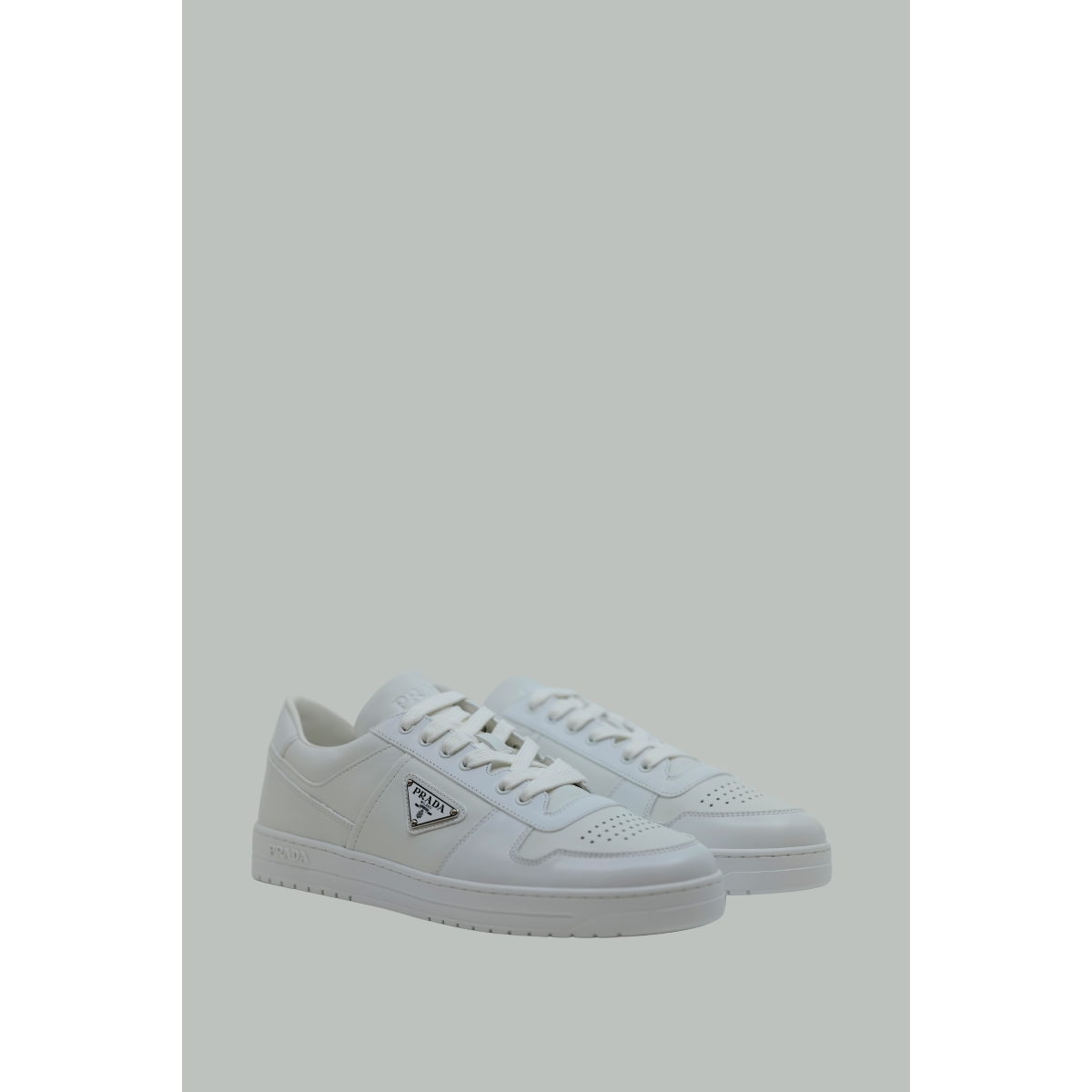 Downtown leather sneakers - White - PRADA