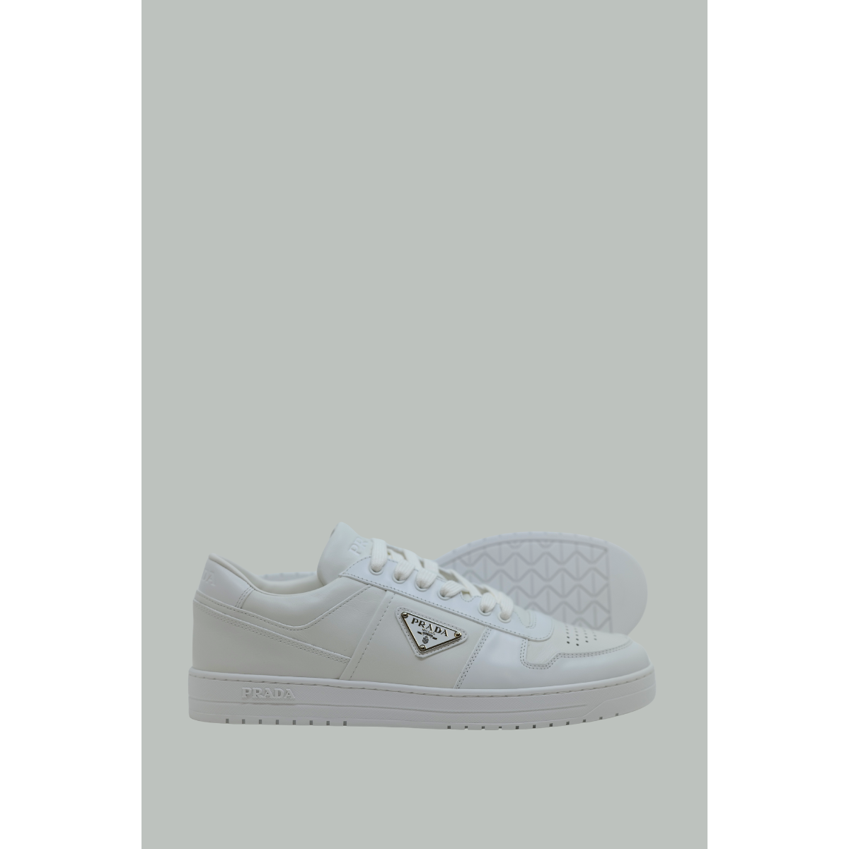 Downtown leather sneakers - White - PRADA