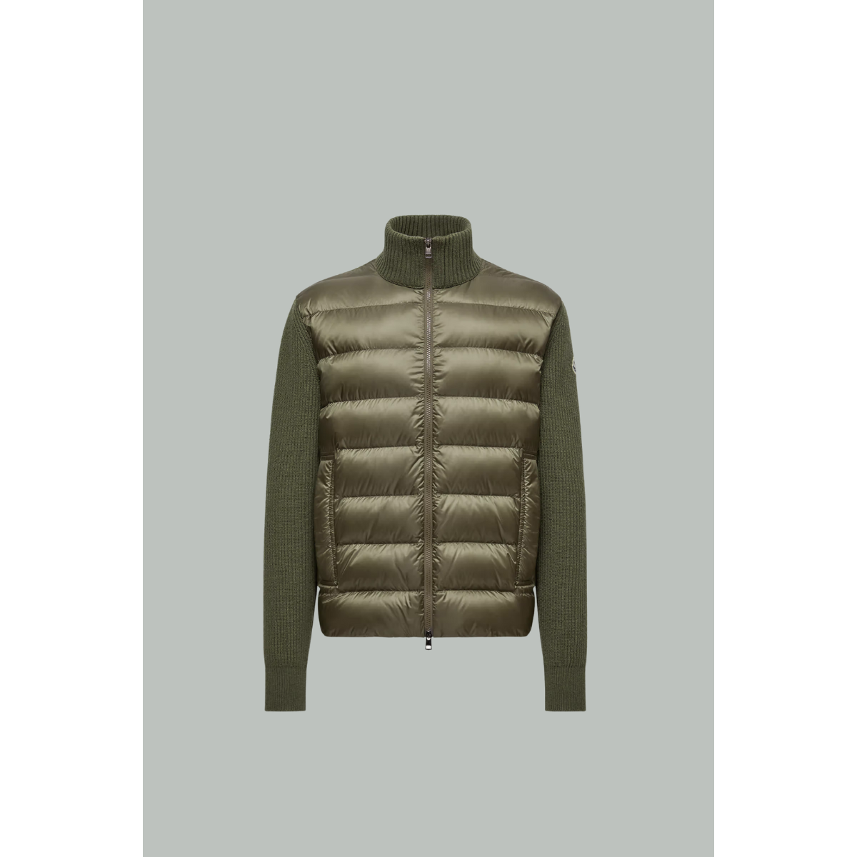 Cardigan Zippé Matelassé En Laine Et Cachemire - Kaki - MONCLER