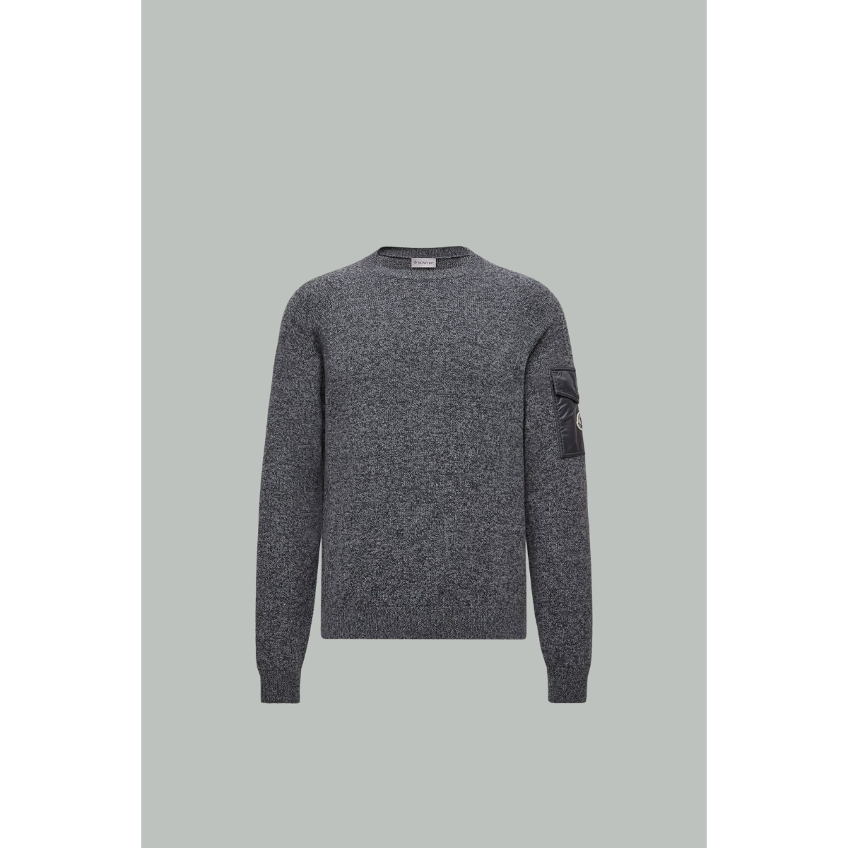 Mouliné Wool and Cashmere Sweater - Grey - MONCLER