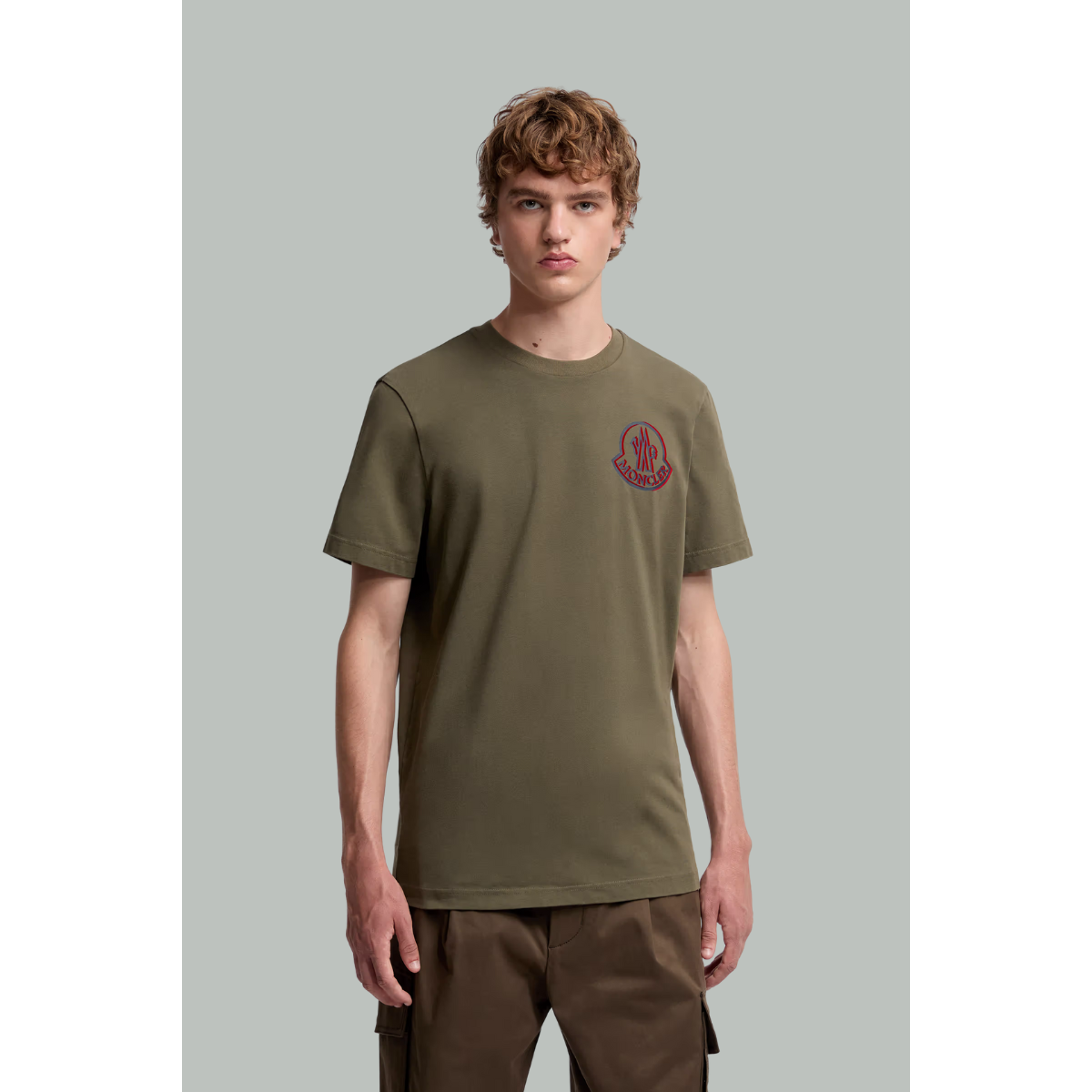 Cotton Logo T-Shirt - Khaki - MONCLER