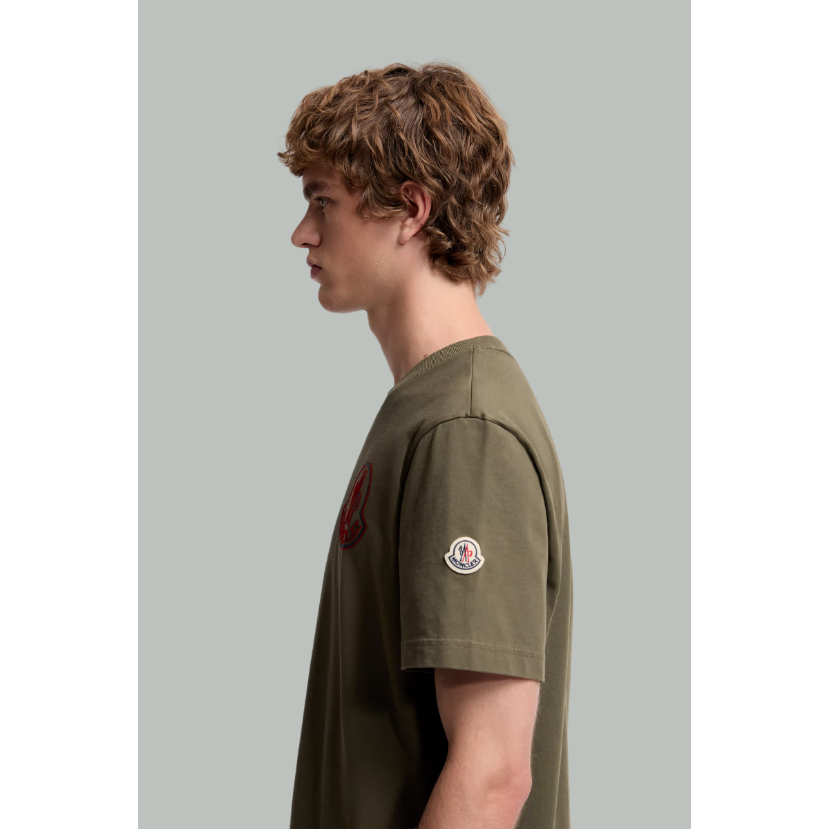 Cotton Logo T-Shirt - Khaki - MONCLER