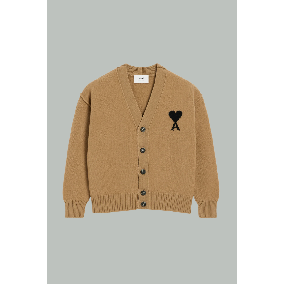 Cardigan Ami De Cœur En Laine - Marron - AMI PARIS