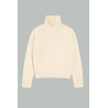 Pull col cheminée ami de cœur en laine - Blanc - AMI PARIS