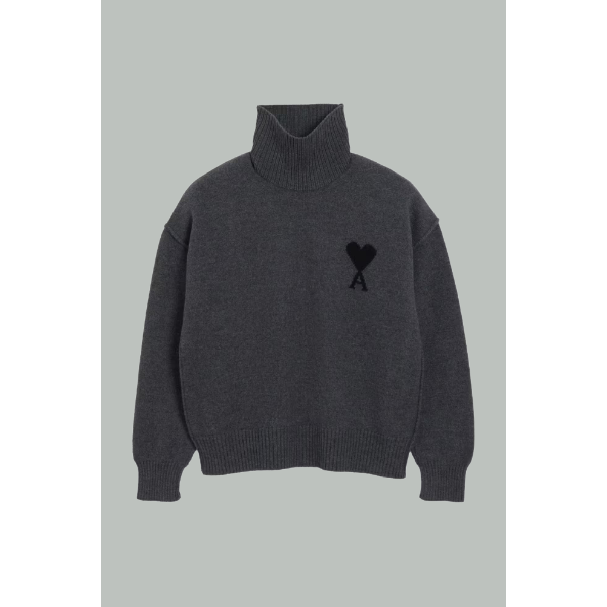 Pull Ami De Coeur Noir - Gris - AMI PARIS