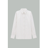 Chemise Cassandre en Coton à Rayures - Blanc Noir - SAINT LAURENT