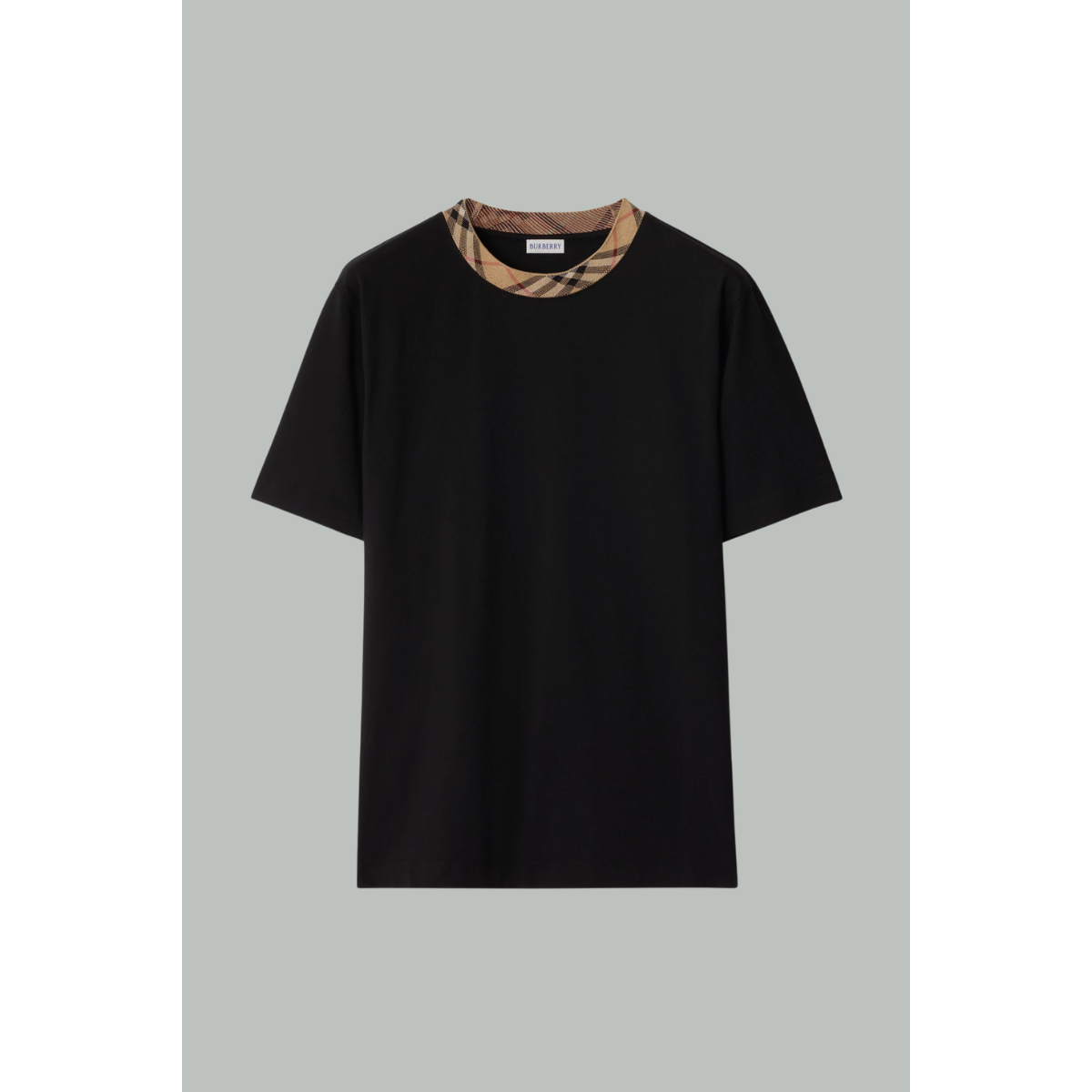 T-Shirt En Coton Avec Check - Noir - BURBERRY