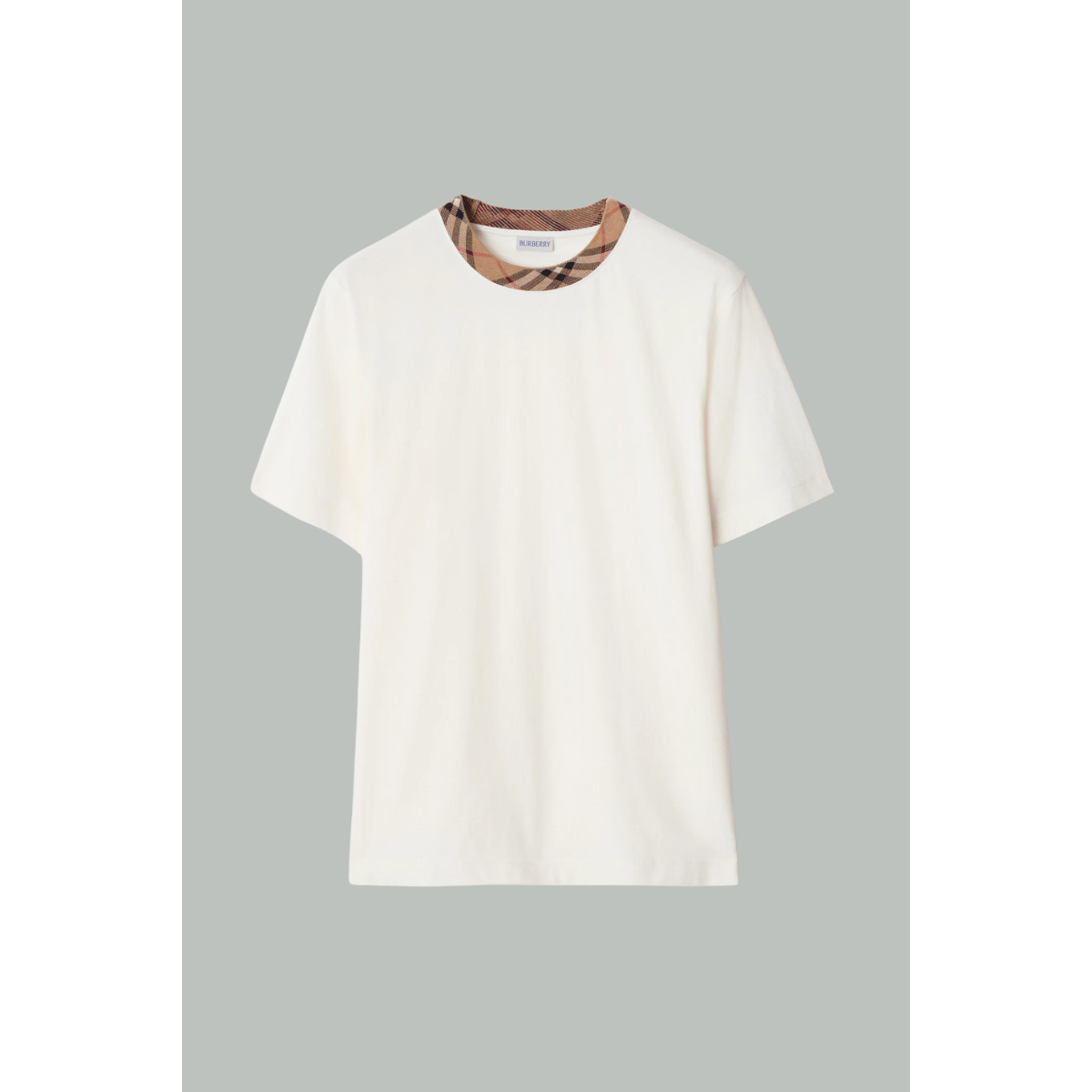 T-Shirt En Coton Avec Check - Blanc - BURBERRY