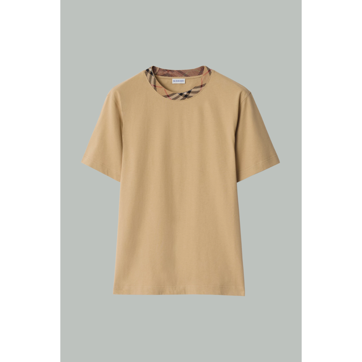 T-Shirt En Coton Avec Check - Beige - BURBERRY