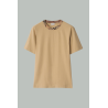 T-Shirt En Coton Avec Check - Beige - BURBERRY