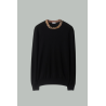 Pull en laine avec Check - Noir - BURBERRY