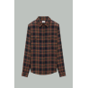 Chemise Cassandre En Laine Tartan - Noir / Orange - SAINT LAURENT