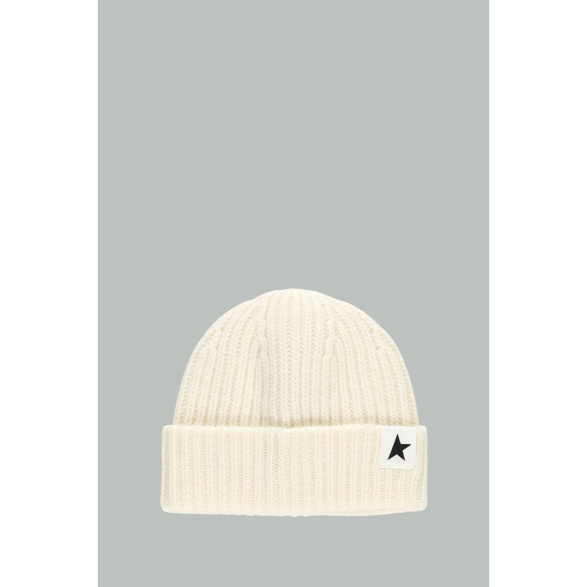 Bonnet blanc en laine avec étoile noire - Blanc - GOLDEN GOOSE