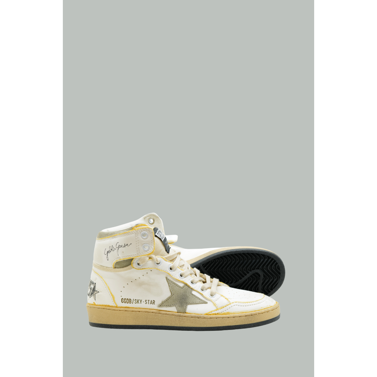Baskets Sky Star Femme - Blanc / Taupe - GOLDEN GOOSE