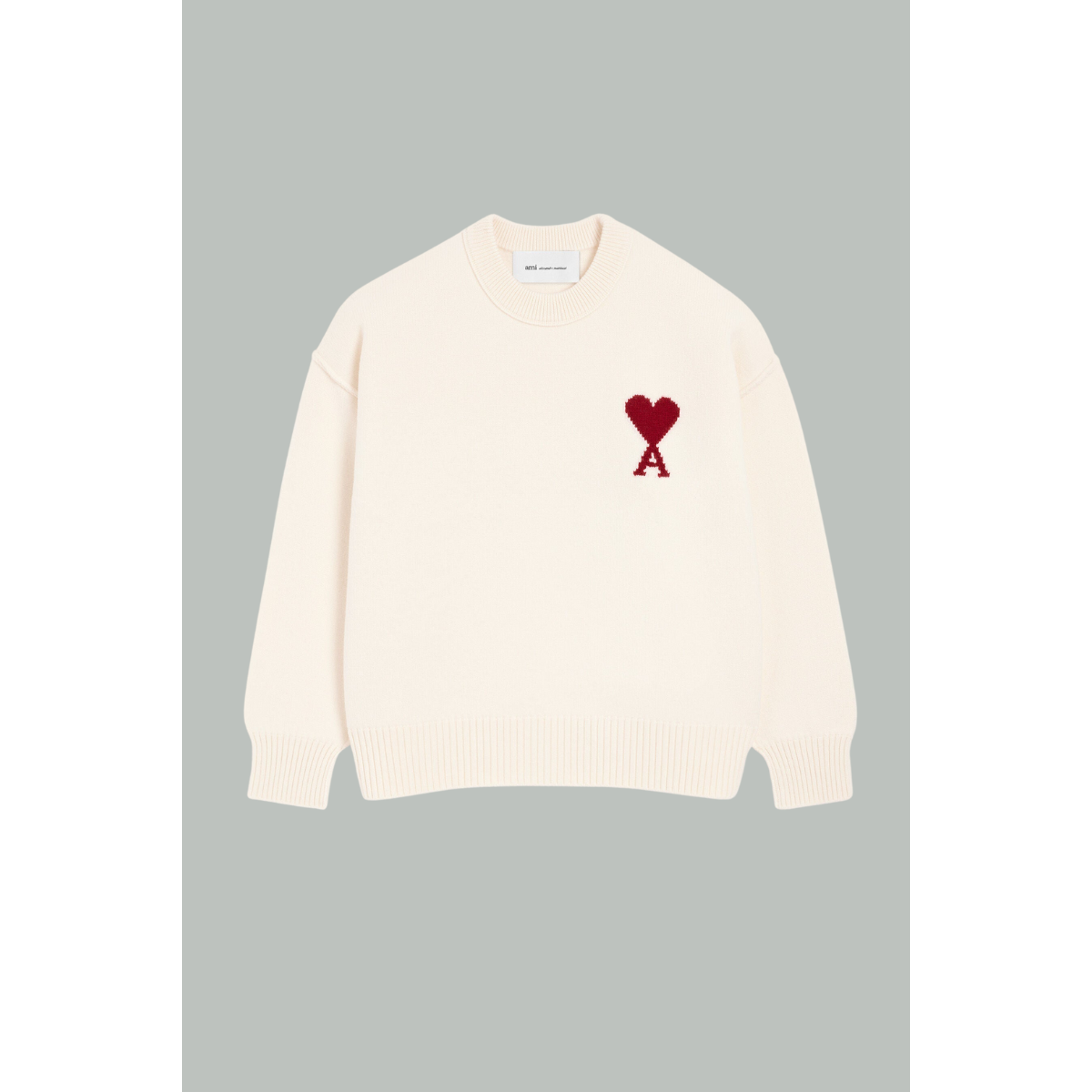 Ami de Coeur Red Sweater - Ecru - AMI PARIS