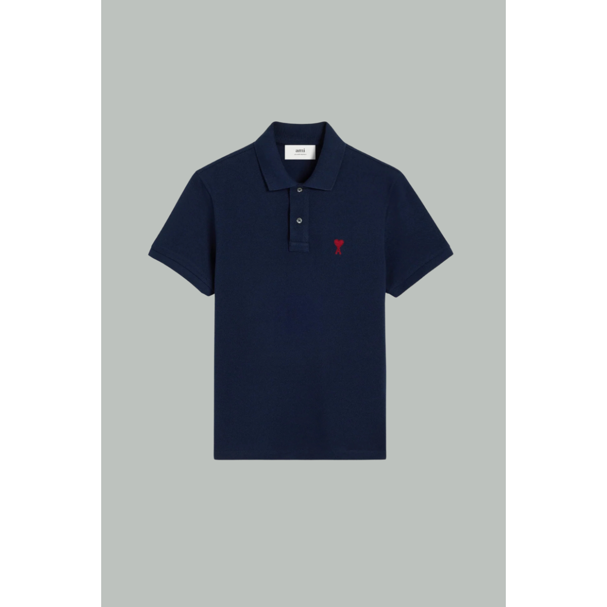 Polo ami of heart - Midnight blue - Cotton - AMI PARIS