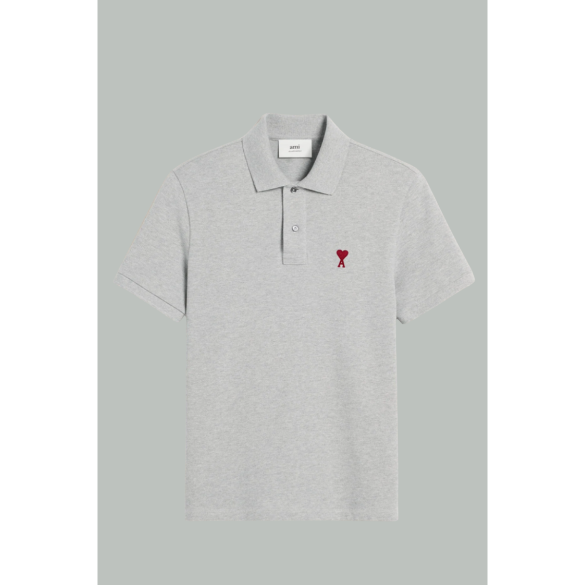 Polo Ami of heart - Grey - Cotton - AMI PARIS