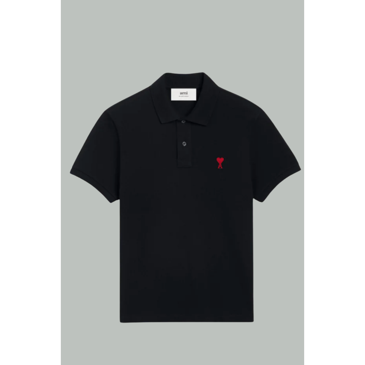 Polo Ami of heart - Black - Coton - AMI PARIS