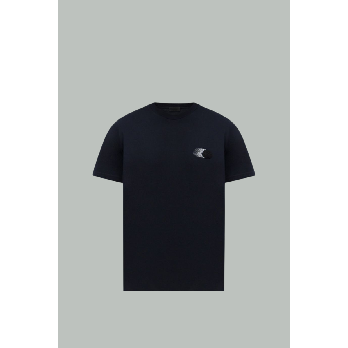 Textured Patch Logo T-shirt - Navy Blue - MONCLER