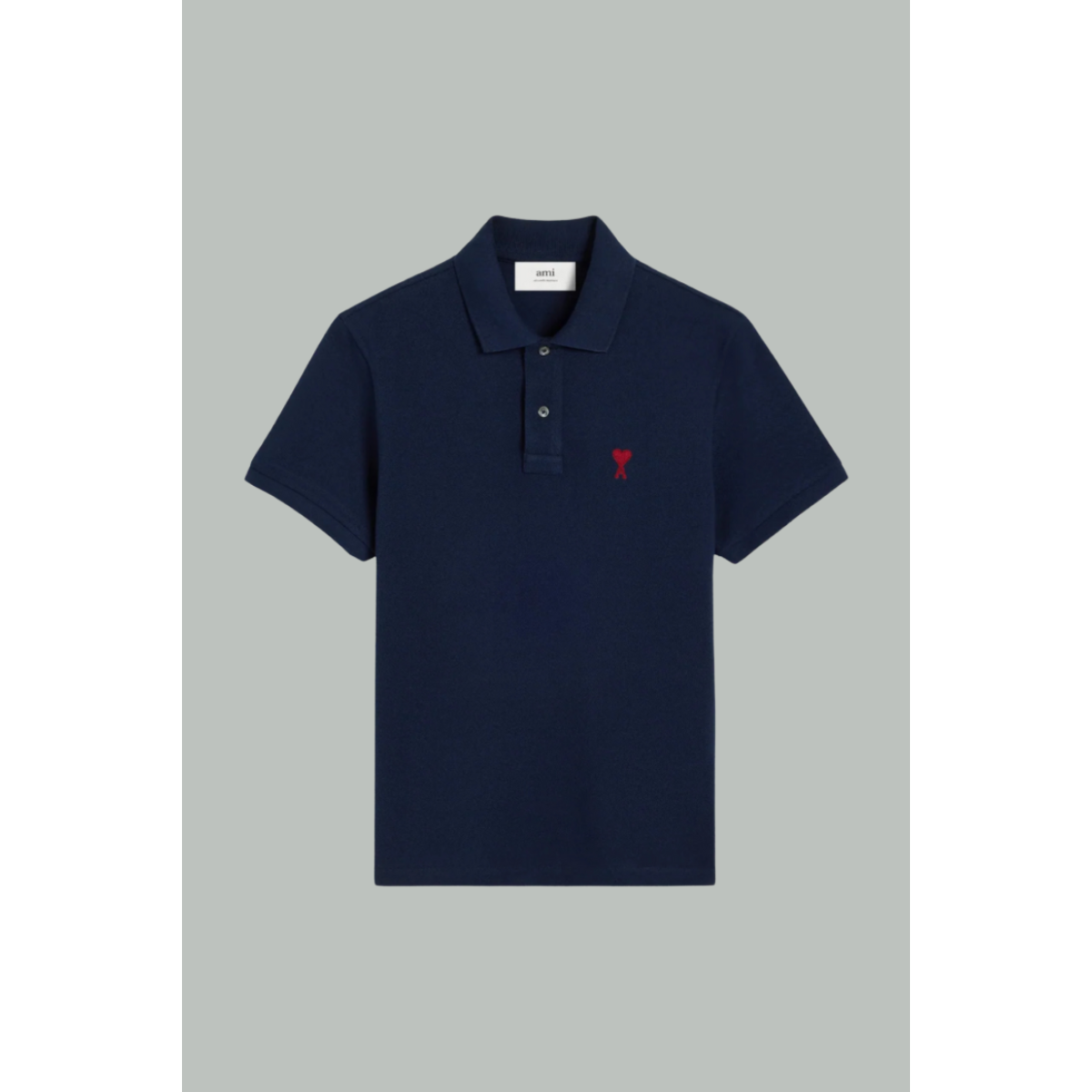 Polo ami of heart - Midnight blue - Cotton - AMI PARIS