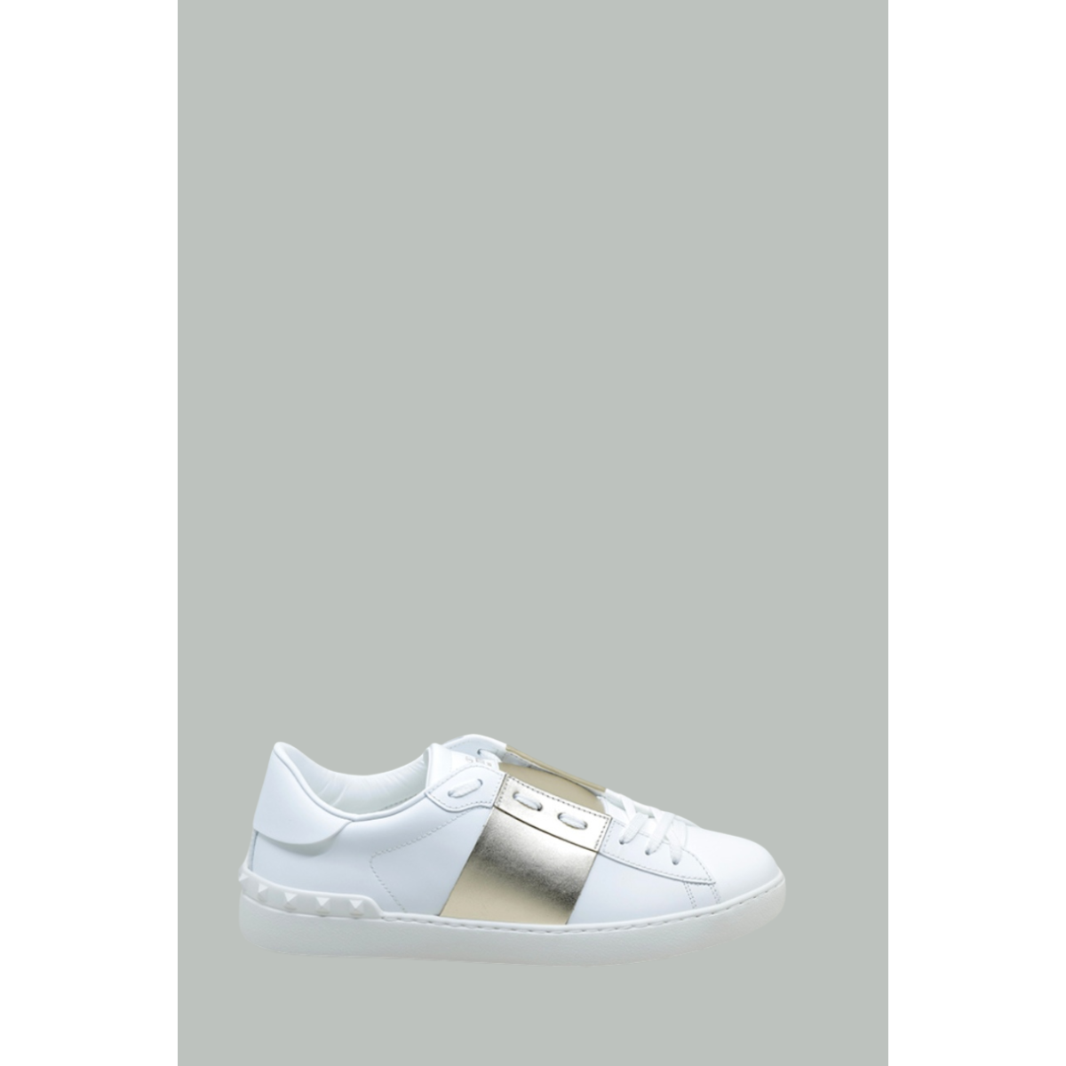 Baskets Open en cuir - Blanc / Doré - VALENTINO