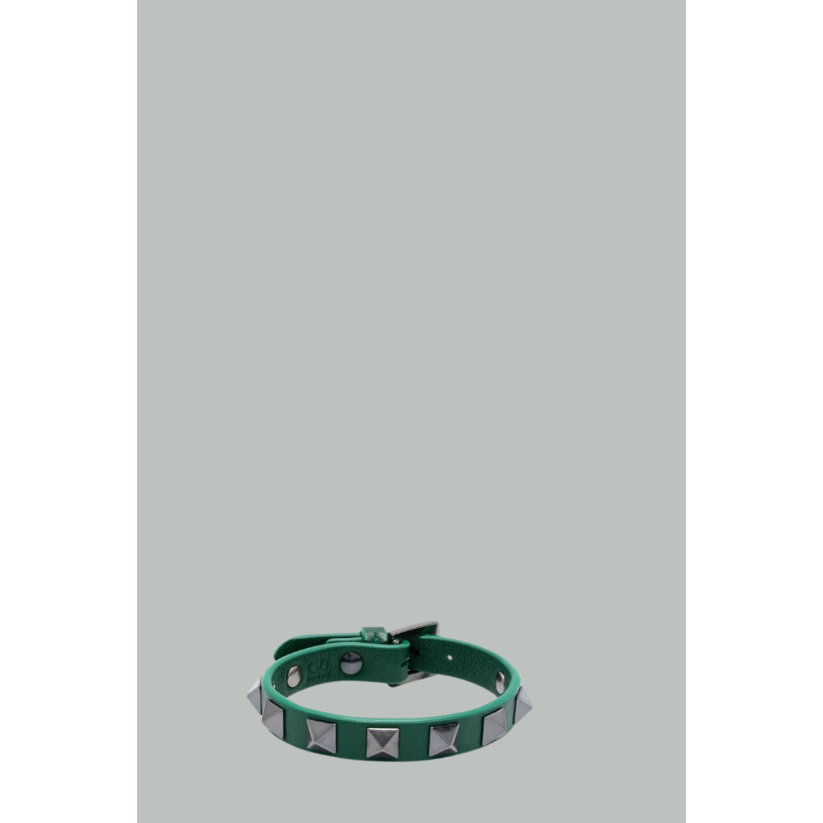 Leather Rockstud Bracelet - Sapin Green/ Black - VALENTINO