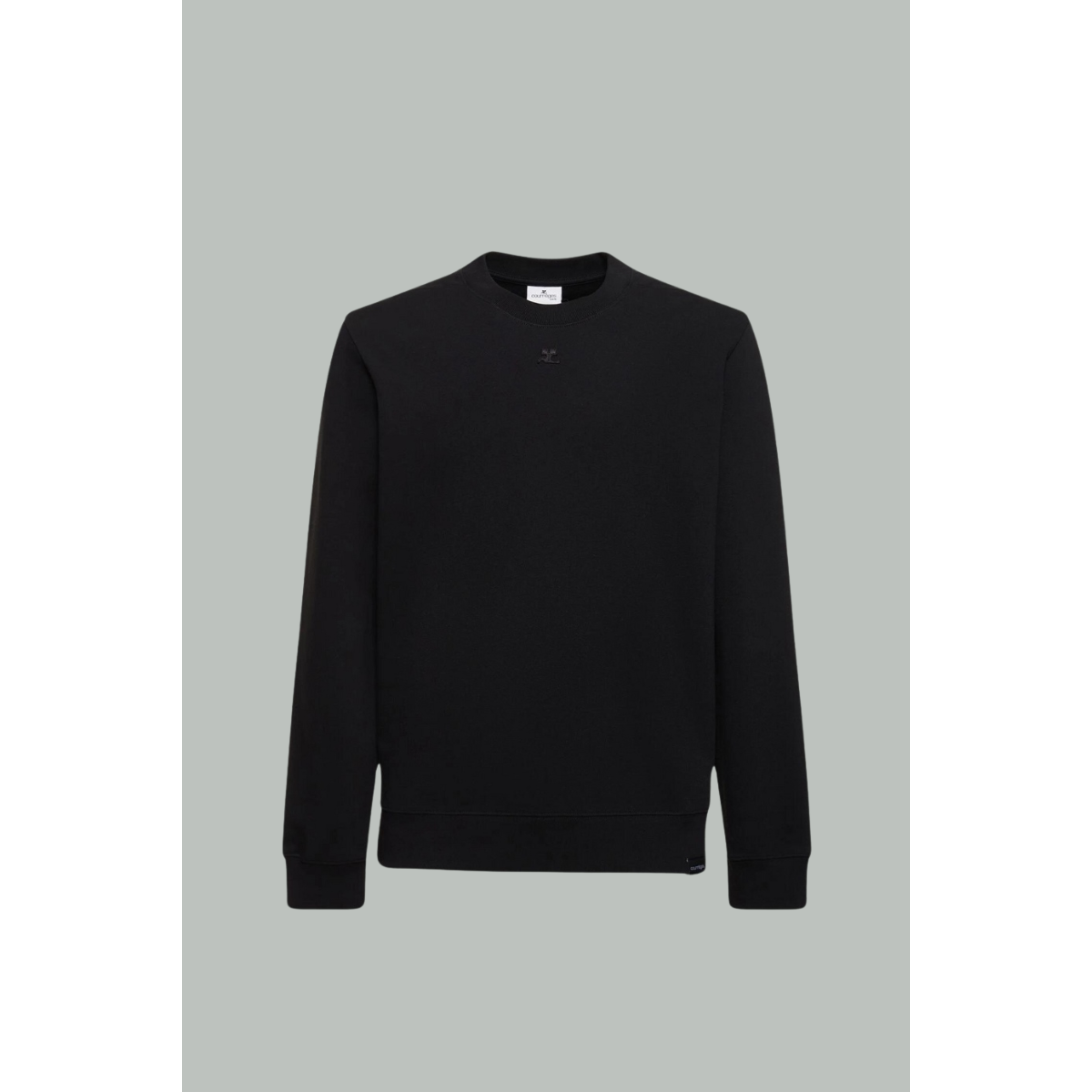 Cotton sweatshirt with logo -  Black- COURRÈGES