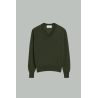 Pull vert Col V en laine - Vert - AMI PARIS