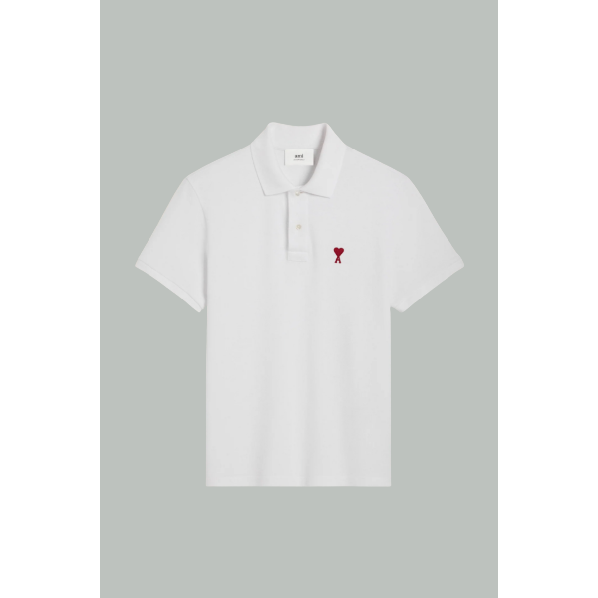 Polo ami de coeur - Blanc - Coton -  AMI PARIS