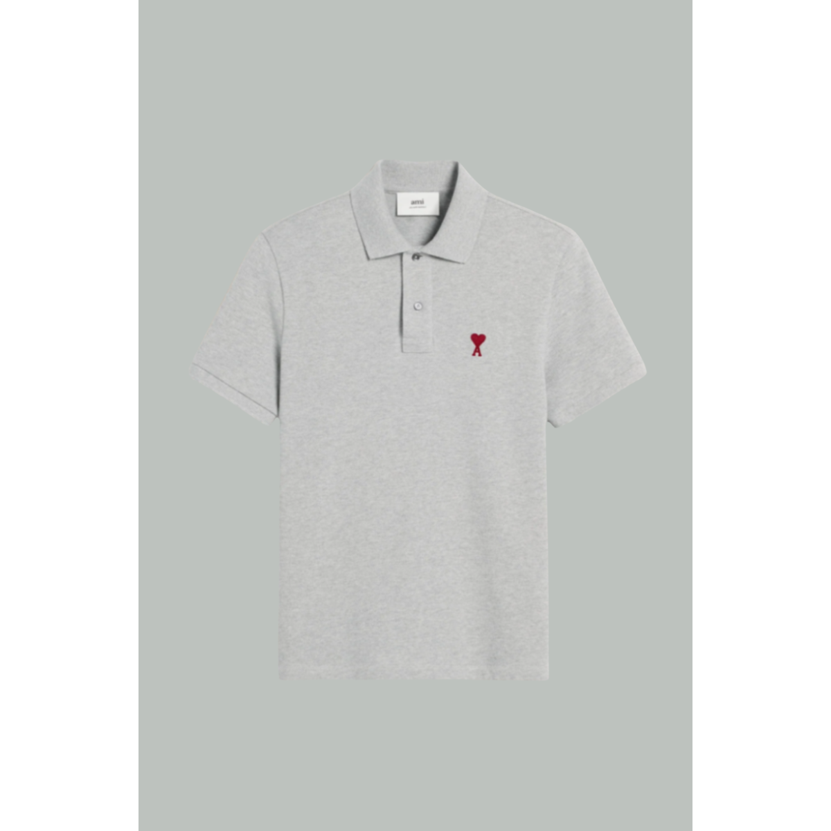 Polo Ami of heart - Grey - Cotton - AMI PARIS