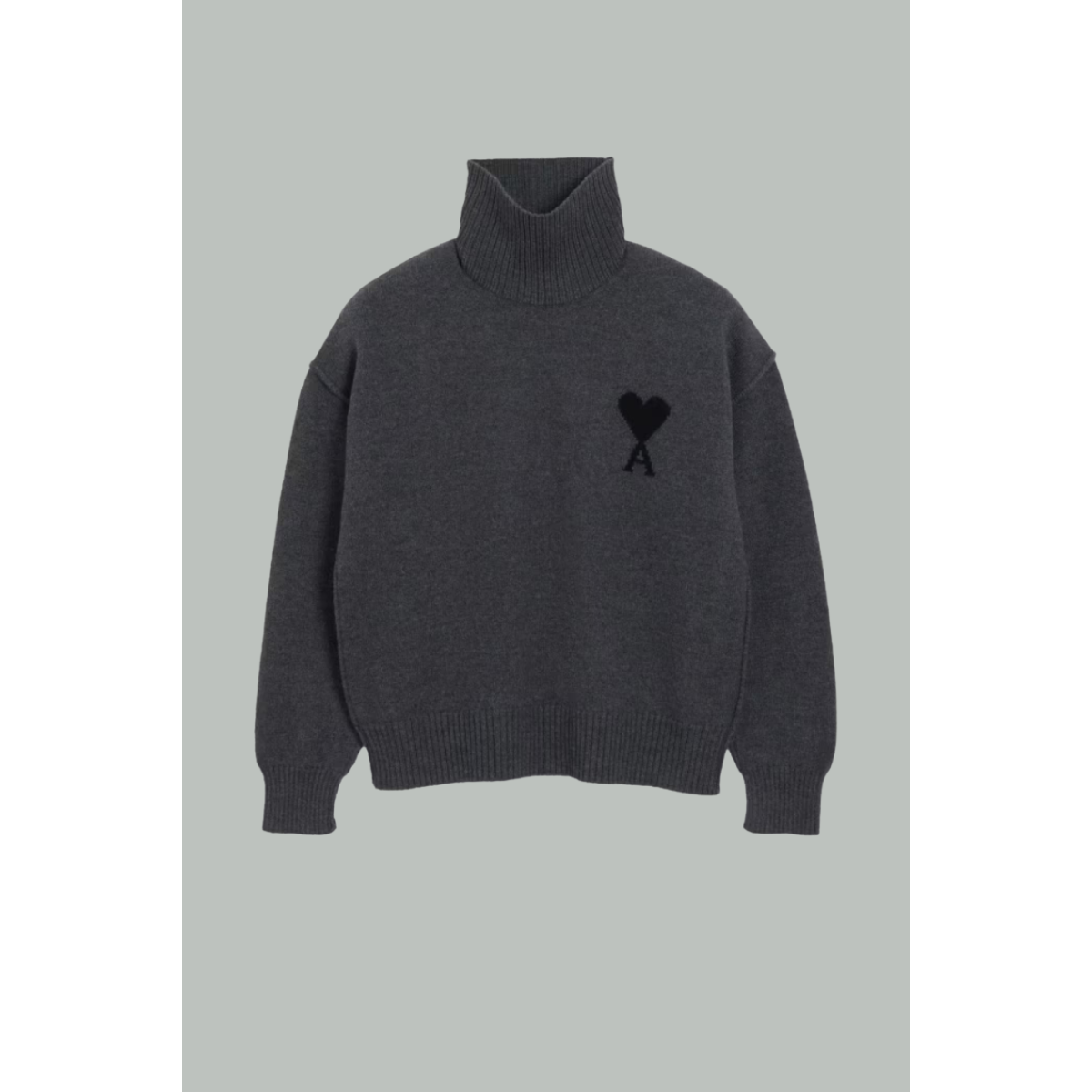Pull Ami De Coeur Noir - Gris - AMI PARIS