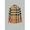 Chemise en Coton Check - Beige - BURBERRY