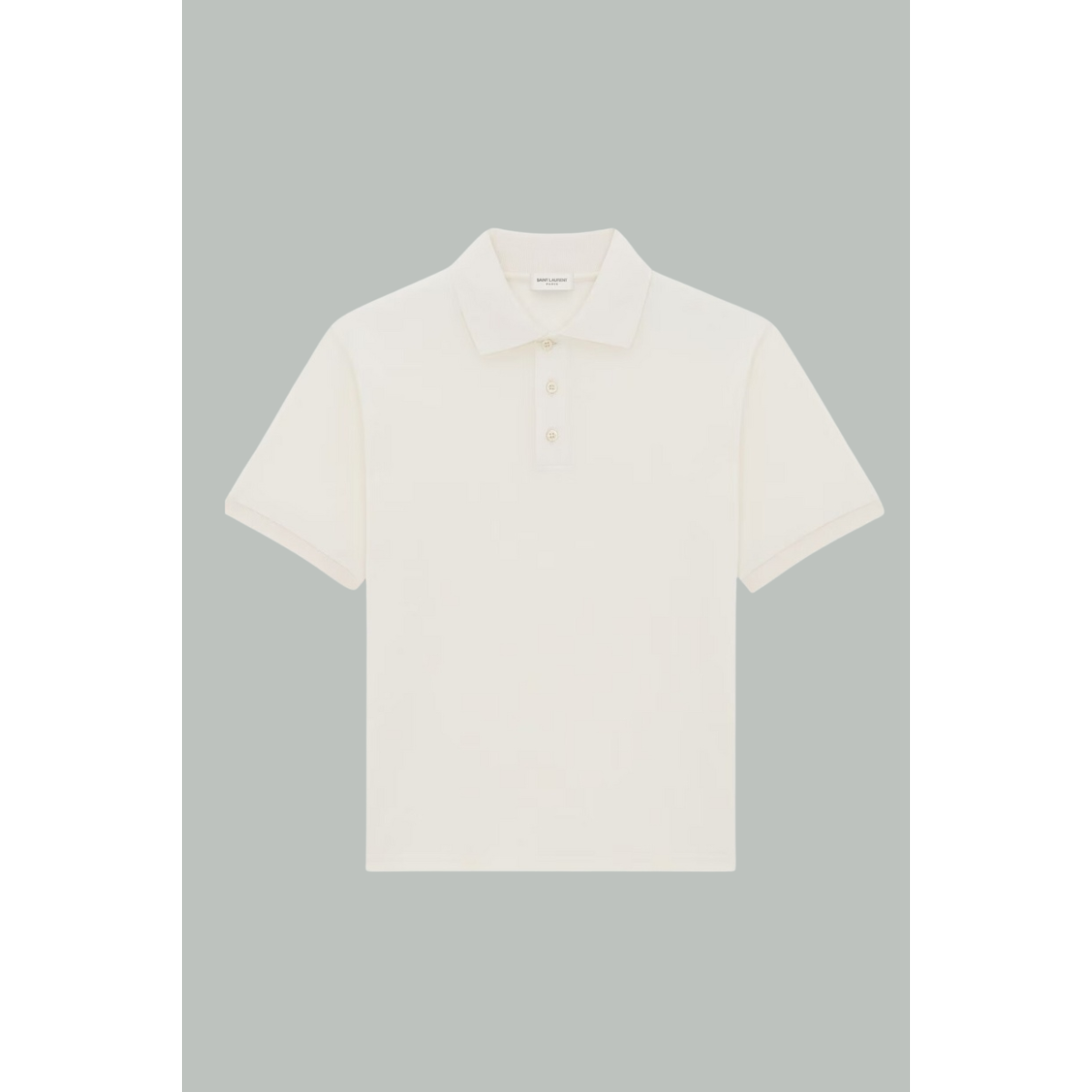 Polo Cassandre en Piqué de Coton - Blanc - SAINT LAURENT
