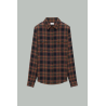 Chemise Cassandre En Laine Tartan - Noir / Orange - SAINT LAURENT