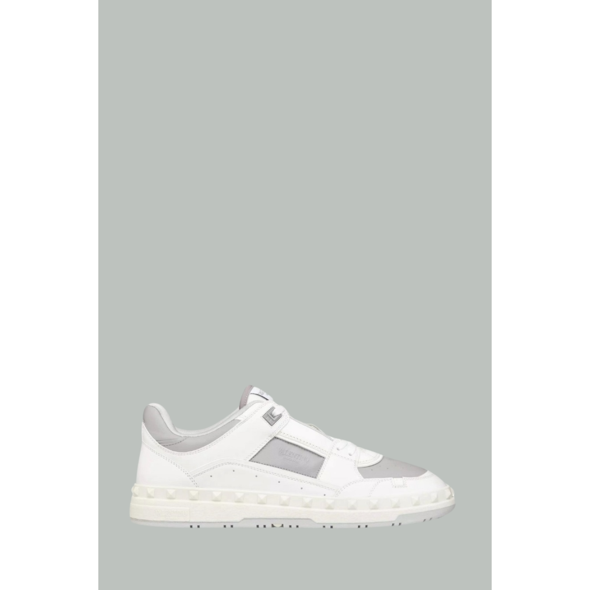 Baskets Basses Freedots en cuir - Blanc / Gris - VALENTINO