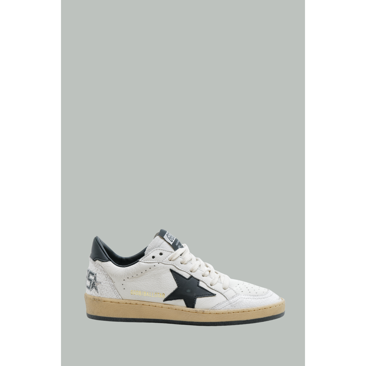 Baskets Ball Star Femme - Blanc Noir - Cuir - GOLDEN GOOSE