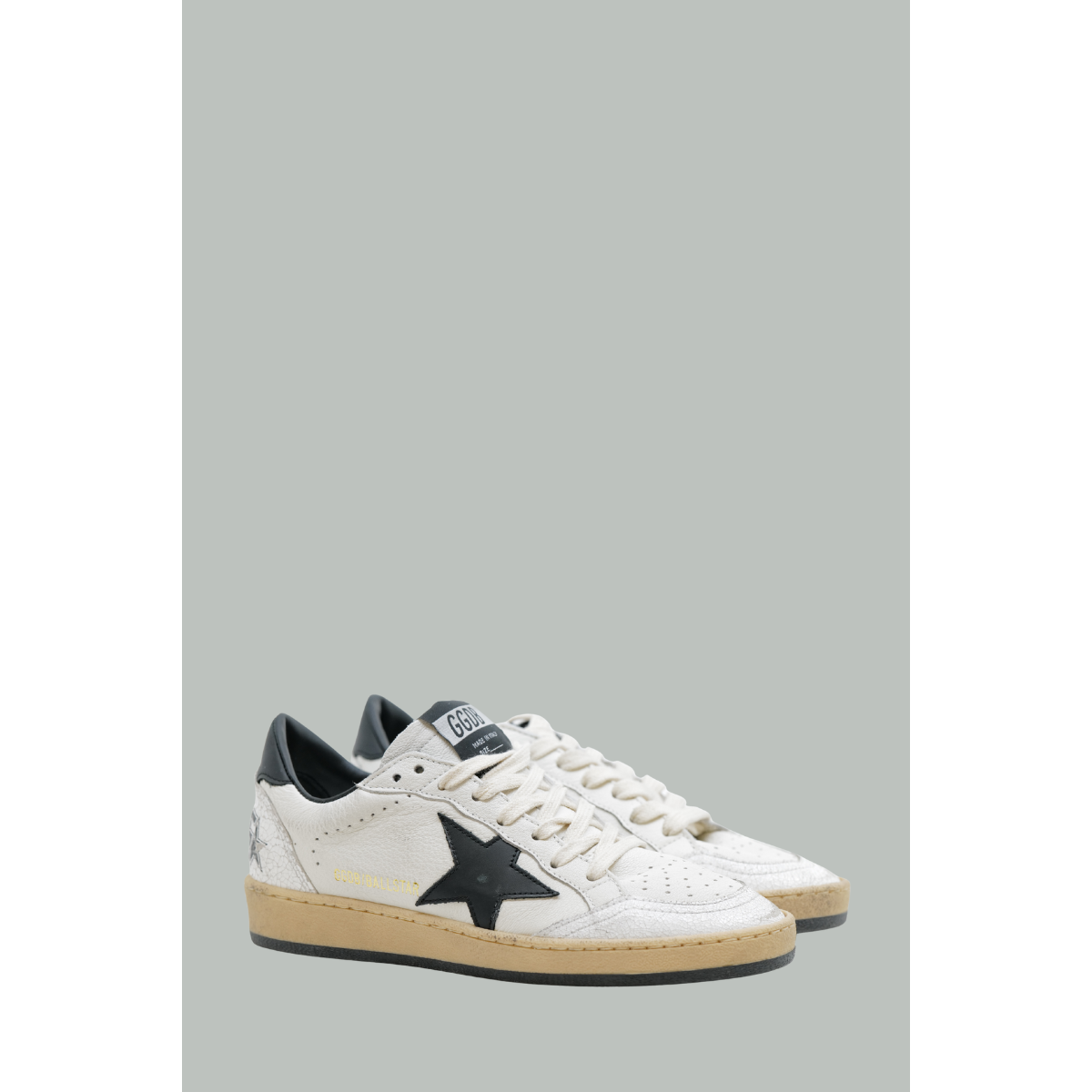 Baskets Ball Star Femme - Blanc Noir - Cuir - GOLDEN GOOSE
